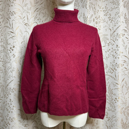 Charter Club Cranberry Cashmere Turtleneck Sweater Women Fits S Academia Office