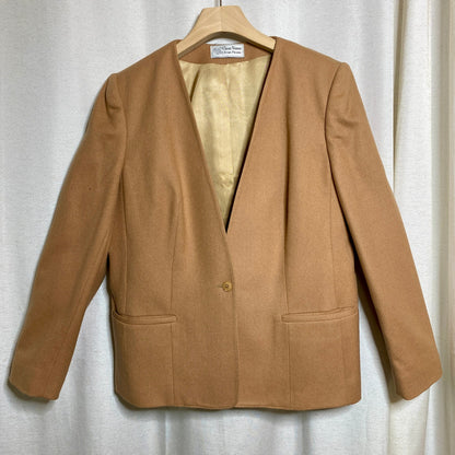 Evan Picone Vintage Camel Wool Skirt Suit Womens Size 12/14 Academia Heritage