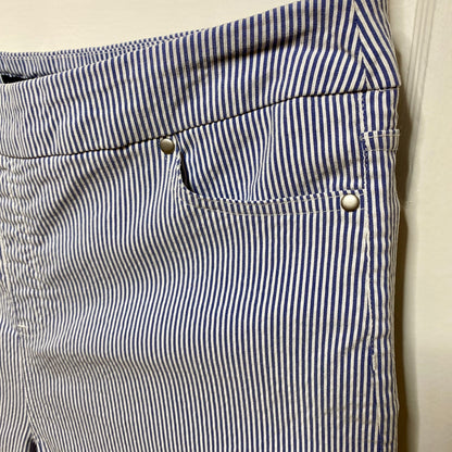 Mario Serrani Pinstriped Capri Pants Womens XL Coastal Sailor Chic Nautical