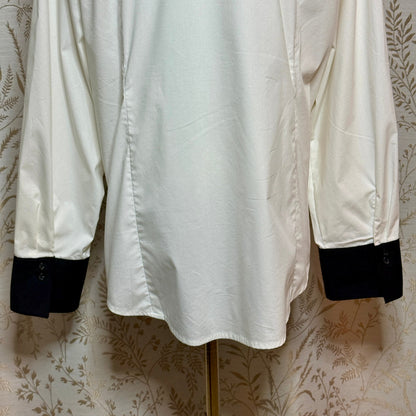 Lane Bryant Contrast Collar Cuff Button Down Top Women 20 Stretch Office Minimal