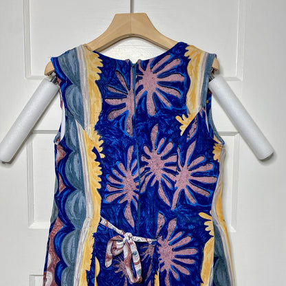 Ishwar Sleeveless Abstract Patterned Dress Womens 8 Bohemian Dainty Fairy Retro