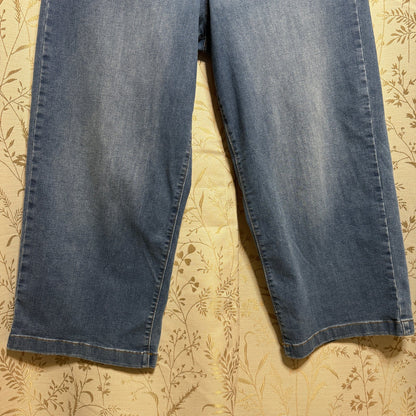 Ella Moss Wide-Leg Cropped Jeans Women 14 Med Indigo Stretch Coastal Casual Boho