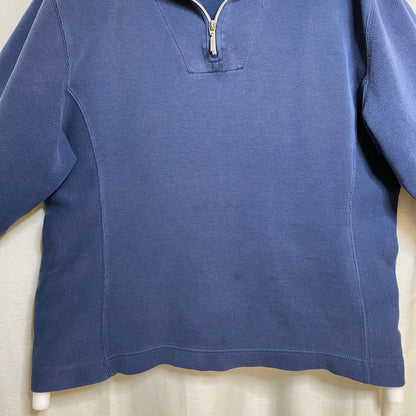 Lady Hathaway Vintage Navy Quarter-Zip Pullover Womens XL Coastal 90s Heritage