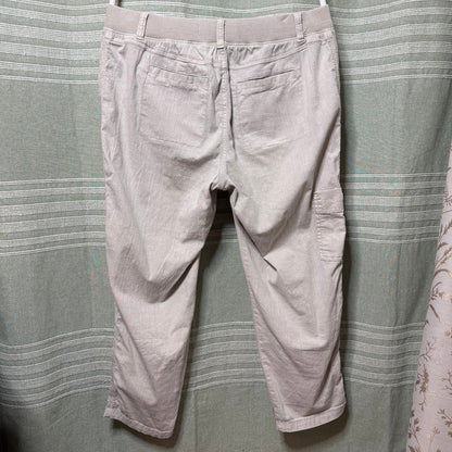 Sonoma Cropped Cargo Pants Womens 12 Oatmeal Stretch Utility Gorpcore Cabincore