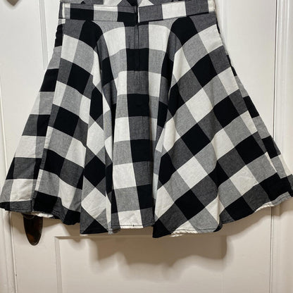 H&M Divided Gingham Strapless Dress Sz 12 Black White Rockabilly Coquette Swing