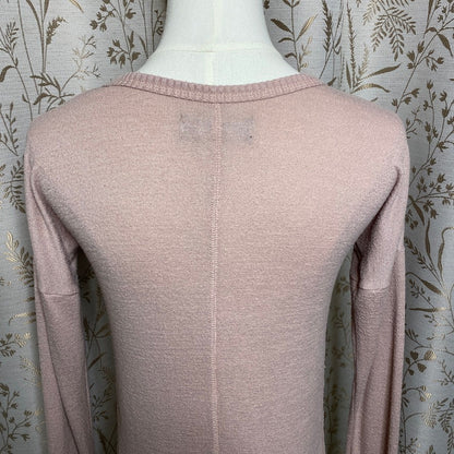 Abercrombie & Fitch Cozy Pink V-Neck Sweater XS Coquette Balletcore Romantic