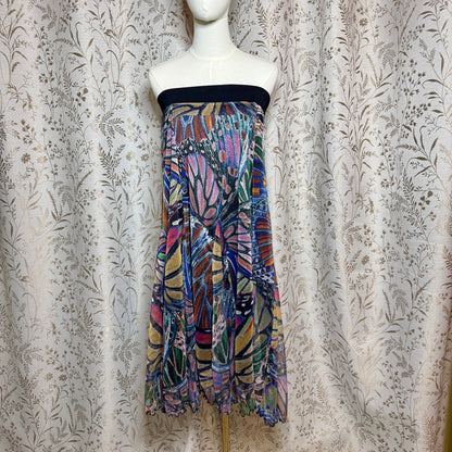 Lapis Butterfly Mesh Midi Skirt Womens L Bohemian Whimsygoth Fairycore Romantic