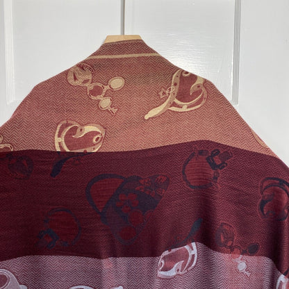 Reversible Pashmina Shawl Wrap Burgundy Tan Leopard Novelty Print Fringed Boho
