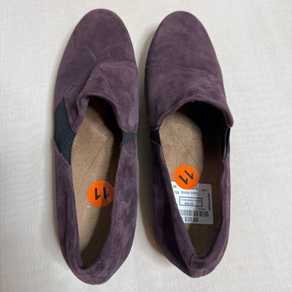 Clarks Artisan Daelyn Monarch Suede Slip-On Loafers Women 11 Purple Comfort NWT