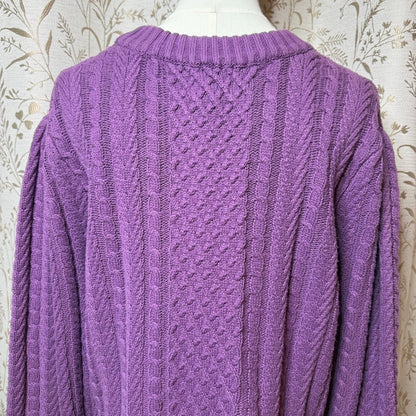 St. John's Bay Cable Knit Sweater Purple Womens 2X Cozy Dopamine Whimsigoth