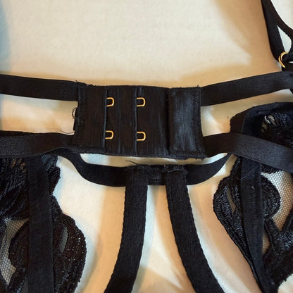 For Love & Lemons x VS Cage Floral Lace Teddy Bodysuit S/M Vampy Glam Boudoir