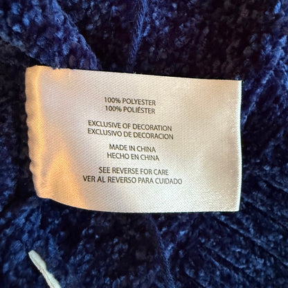 Orvis Chenille Open Front Duster Cardigan Women XXL Blue Cozy Cabincore Grandma