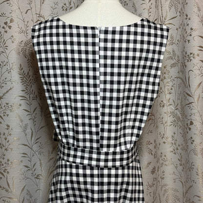 Hanpceirs Gingham Swing Dress Women 3XL Stretch Rockabilly Pinup Retro Cottage