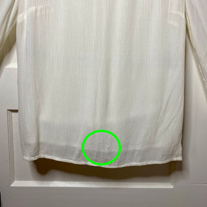 Soft Surroundings Cold Shoulder Blouse S White Balloon Sleeve Festival Boho Chic