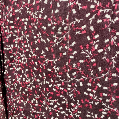 Gap Burgundy Floral Print Blouse Womens Large Cottagecore Dainty Fairycore Fall