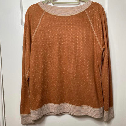 Cozy Reversible Long Sleeve Sweatshirt Orange Womens Large Casual Basics