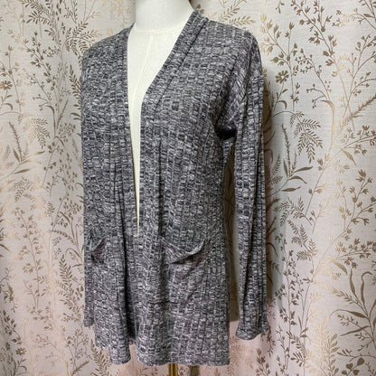 Art Class Marled Black/White Knit Cardigan Junior XL Minimalist Layering Pockets