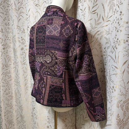 Christopher & Banks Vintage Tapestry Jacket Womens M Purple Whimsigoth Steampunk