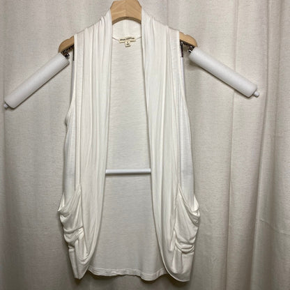 Zenana White Sleeveless Cardigan Small Subversive Basic Minimalist Lagenlook