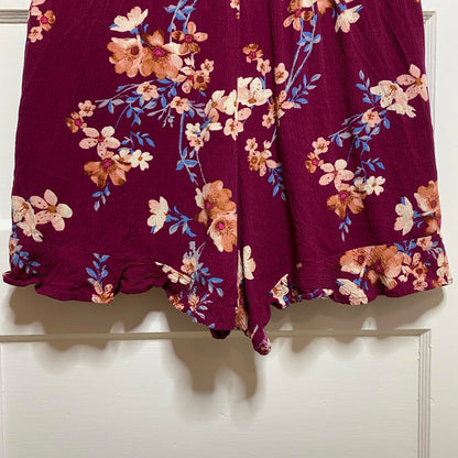 American Eagle Floral Print Halter Romper Womens S Beach Summer Travel Casual
