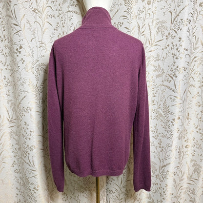 Cashmere Sweater Set Cardigan Sleeveless Turtleneck Womens L Wine Quiet Luxury