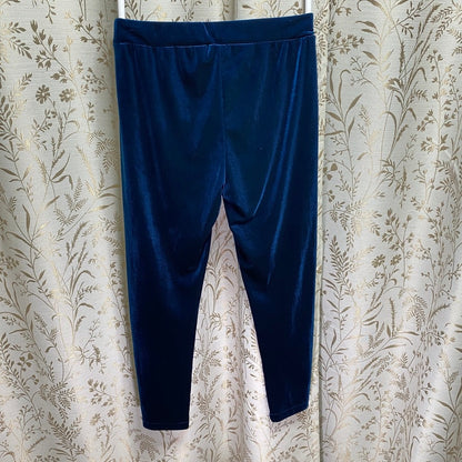 SHEIN Blue Velvet Leggings Medium Fairy Boho Chic Whimsigoth Indie Sleaze Retro