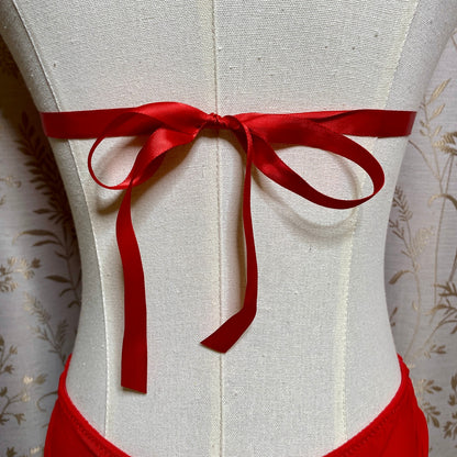 Fredericks of Hollywood Red Lace Sexy Halter Teddy M/L Coquette Pinup Baddie
