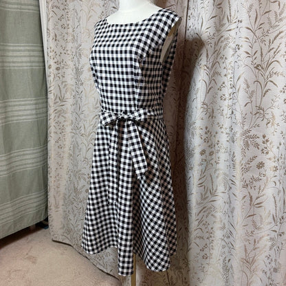 Hanpceirs Gingham Swing Dress Women 3XL Stretch Rockabilly Pinup Retro Cottage