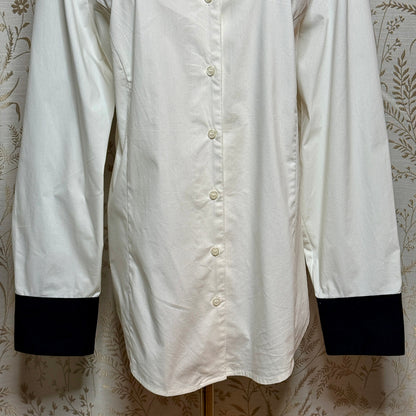 Lane Bryant Contrast Collar Cuff Button Down Top Women 20 Stretch Office Minimal