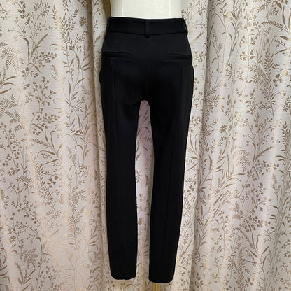 Express Skinny Mid Rise Ankle Pants 0R Black Stretch Office Siren Minimalist