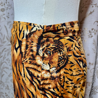 Handmade Tiger Print Wrap Mini Skirt OS Summer Beach Indie Y2K Safari Festival
