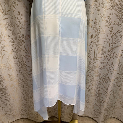 Belle + Sky Pastel Blue Plaid Ruffle Midi Dress XS Cottagecore Coquette Dollette