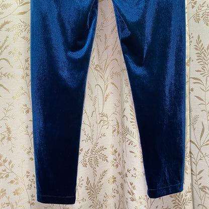 SHEIN Blue Velvet Leggings Medium Fairy Boho Chic Whimsigoth Indie Sleaze Retro