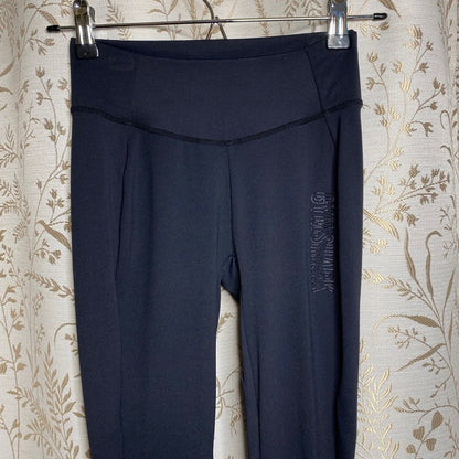 Gymshark Crop Leggings Black S Balletcore Pilates Sporty Cuffed Tulip Hem Slim