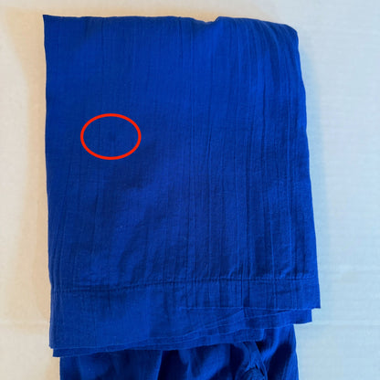 Lauren Ralph Lauren Blue Cotton Mini Dress L Shoulder Tie Coastal Beach Summer
