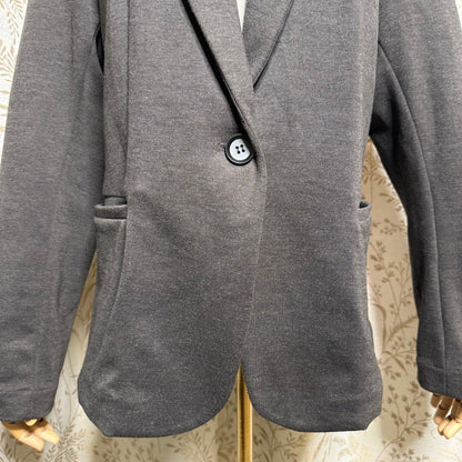 Olivia Moon Charcoal Gray Knit Blazer Womens XL Office Siren Academia Corpcore