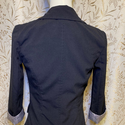 Iz Byer Black Fitted Blazer XS Dark Academia Office Siren Minimalist Corporate