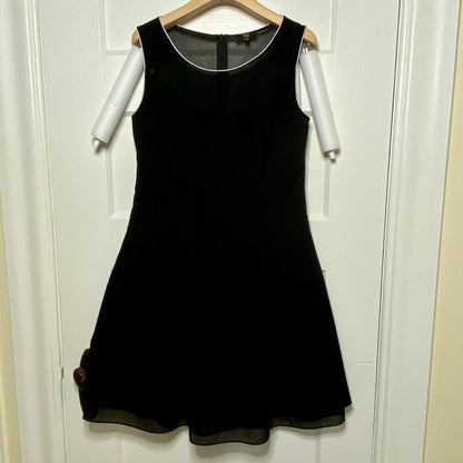 Riu Paris Black Sleeveless A-Line Cocktail Dress Womens Small LBD Retro Mod Chic
