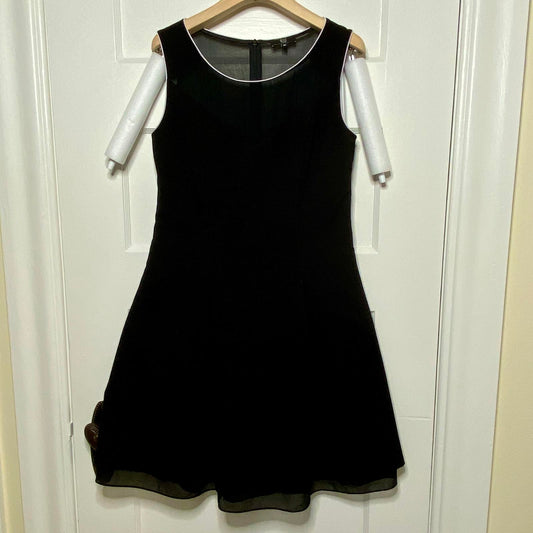Riu Paris Black Sleeveless A-Line Cocktail Dress Womens Small LBD Retro Mod Chic