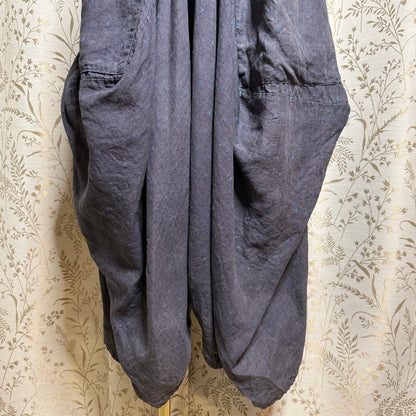 Linen Drop-Crotch Harem Pants Women Small Lantern Wings Avant Garde Lagenlook