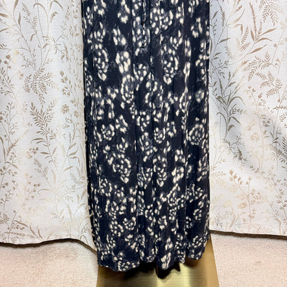 Moda International Leopard Print Maxi Dress Women L Stretch Boho Vintage Y2K