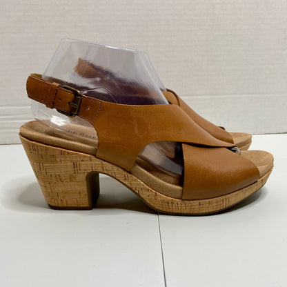 Cobb Hill Alleah Slingback Sandals Womens 8.5 Y2K Boho Chunky Festival Cork Heel