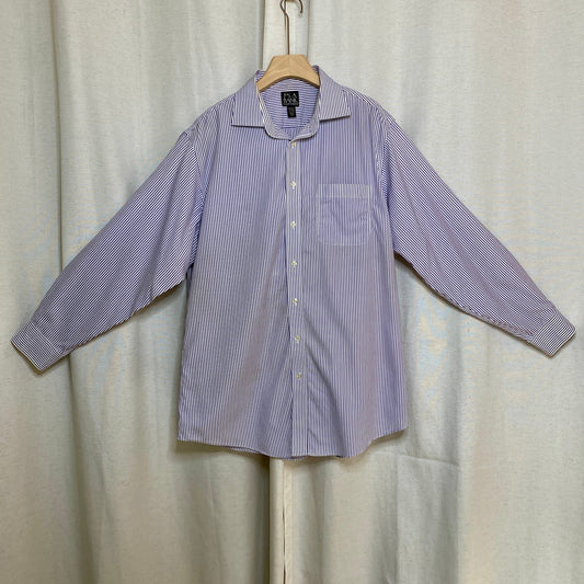 Jos A Bank Stripped Button Up Shirt Mens XL Academia Casual Geek Normcore Preppy