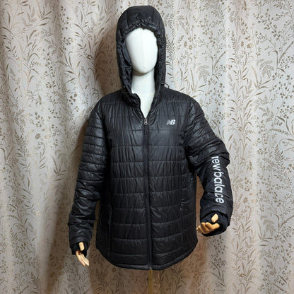 New Balance Full-Zip Quilted Hooded Puffer Jacket Women 1X Gorpcore Athleisure