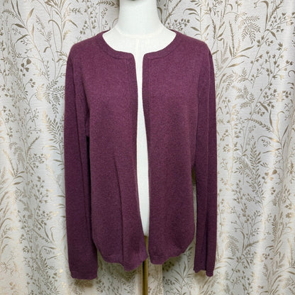 Cashmere Sweater Set Cardigan Sleeveless Turtleneck Womens L Wine Quiet Luxury