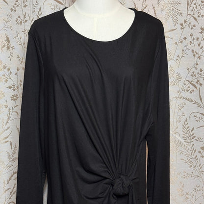 M&S Collection Knot Detail Maxi Dress Womens 18 Black Minimalist Elegant Formal