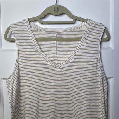 Sonoma Striped V-Neck Tank Top Womens Large Classic Business Casual Minimalist
