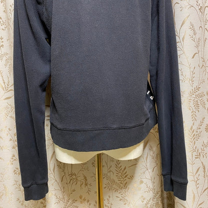 PINK Black Quarter-Zip Pullover XS Y2K Activewear Grunge Streetwear Distressed