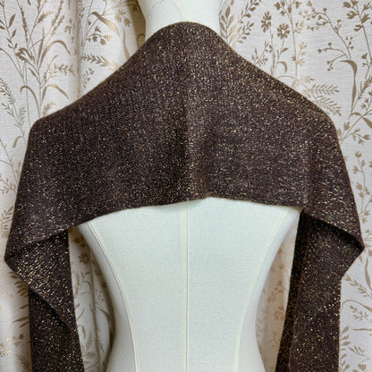 Echo Metallic Sparkle Knit Scarf Women OS NWT Espresso Gold Holiday Festive Glam