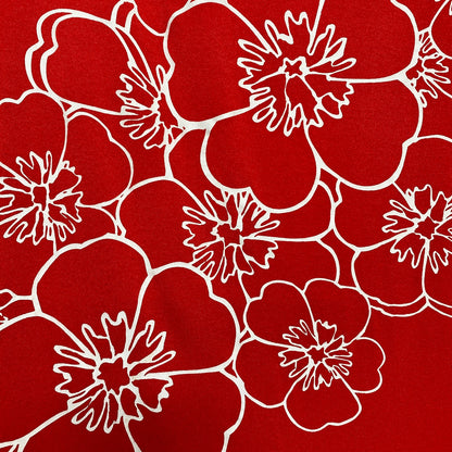 Always Indigo Red Floral Graphic Knit Top Large Snap Hem Comfy Dopamine Pop Art